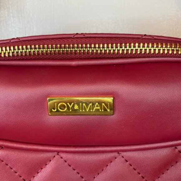 Joy & Iman Red quilted leather Crossbody purse - Picture 2 of 16